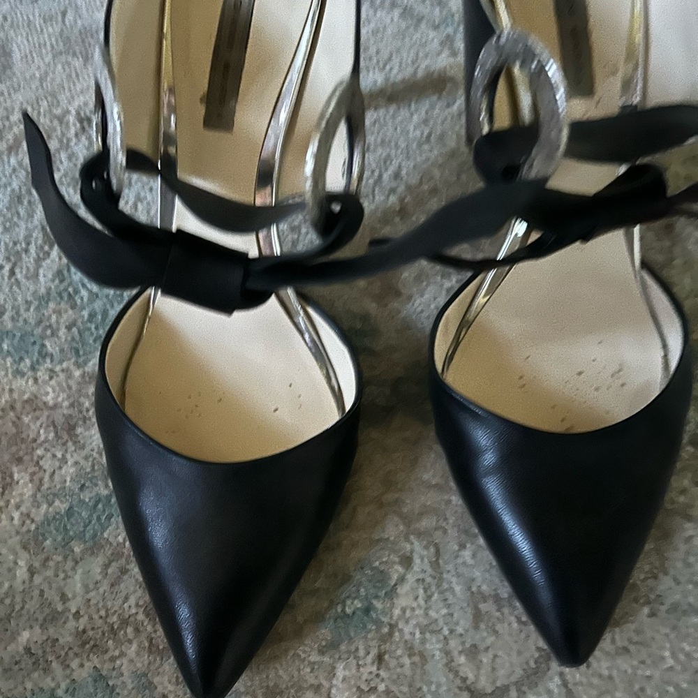 Sophisticated Black Leather Heels with Ankle Strap